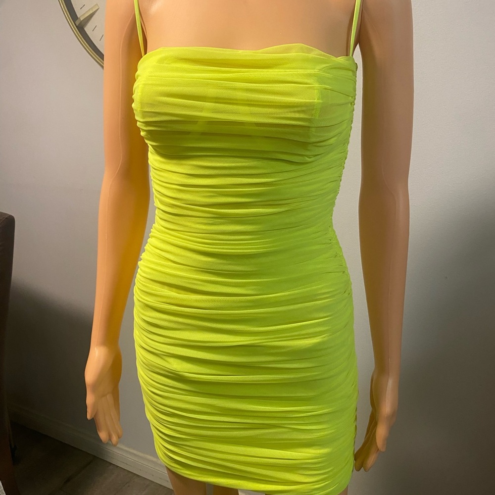 House of CB Neon Yellow Mini Dress